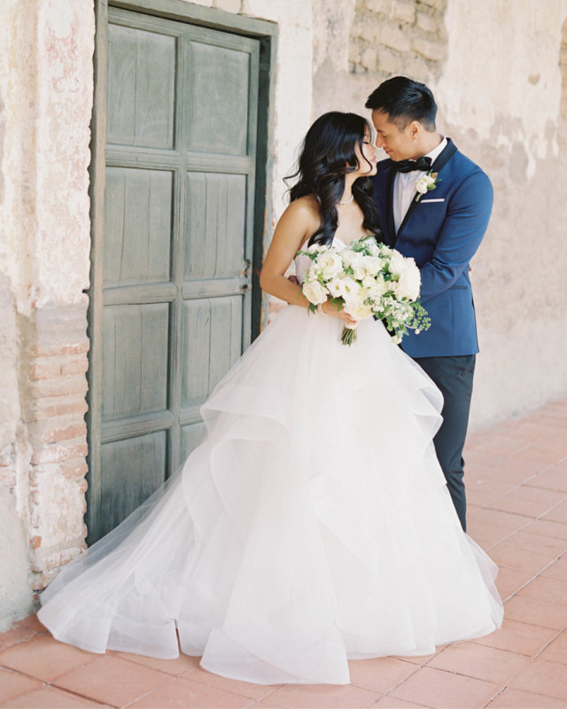 Ivory Short Train Bridal Ball Gown