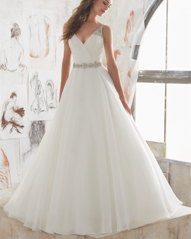 Ivory  Beaded Tulle Bridal Gown Wedding Dress