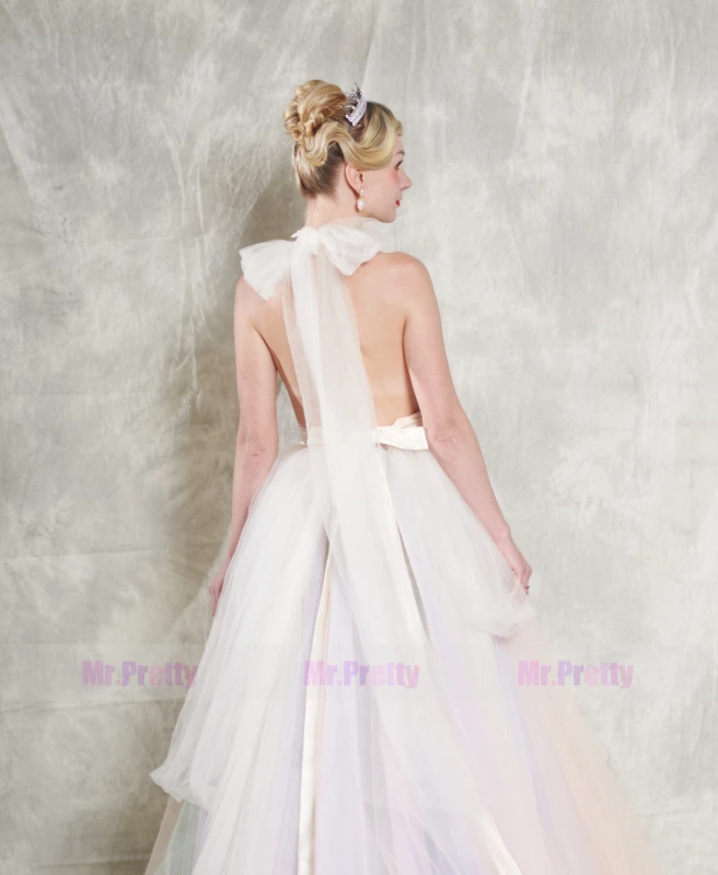 7 Colors Long Train Bridal Skirt 2 Pieces Wedding Gown