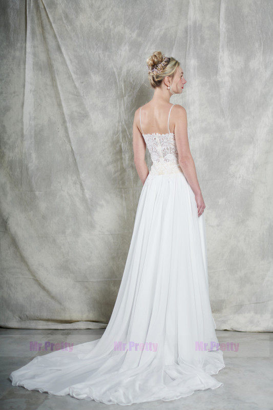 2 Pieces Chiffon Wedding Gown Bridal Gown