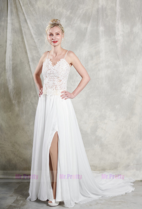 2 Pieces Chiffon Wedding Gown Bridal Gown