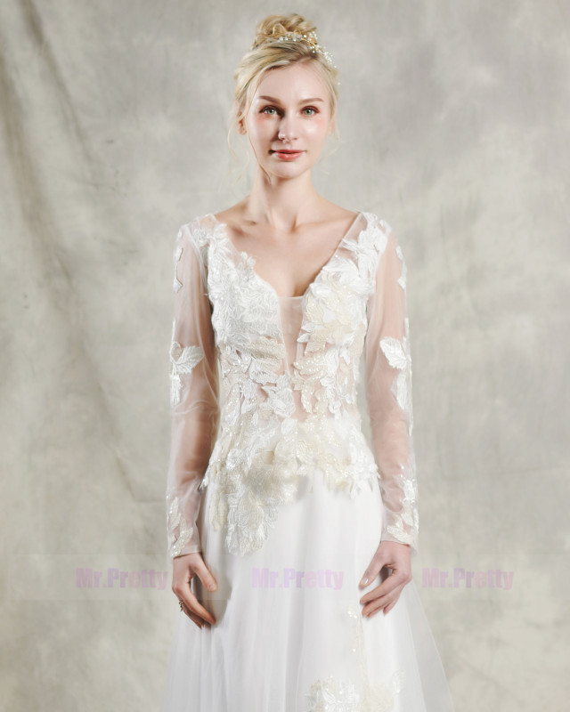 Light Champagne Lace Wedding Top