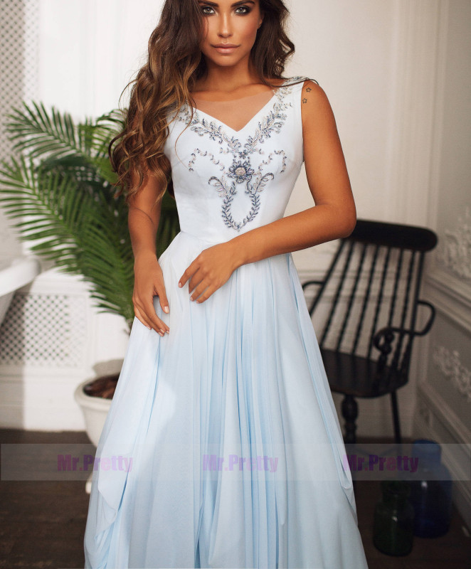 Light Blue Sexy Prom Dress Bridesmaid Dress Sexy Prom Dress