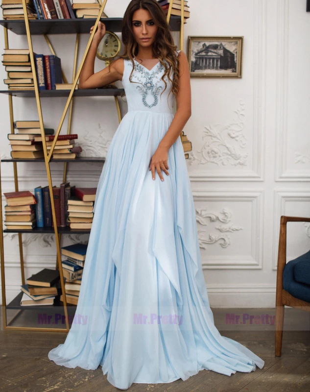 Light Blue Sexy Prom Dress Bridesmaid Dress Sexy Prom Dress