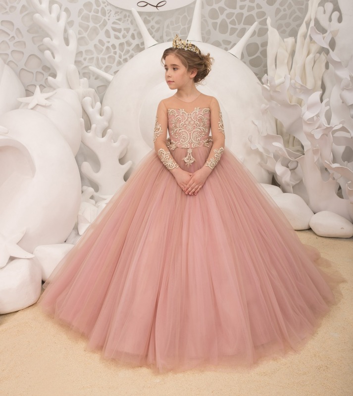 Pink Tulle Flower Girl Dress Pageant Dress