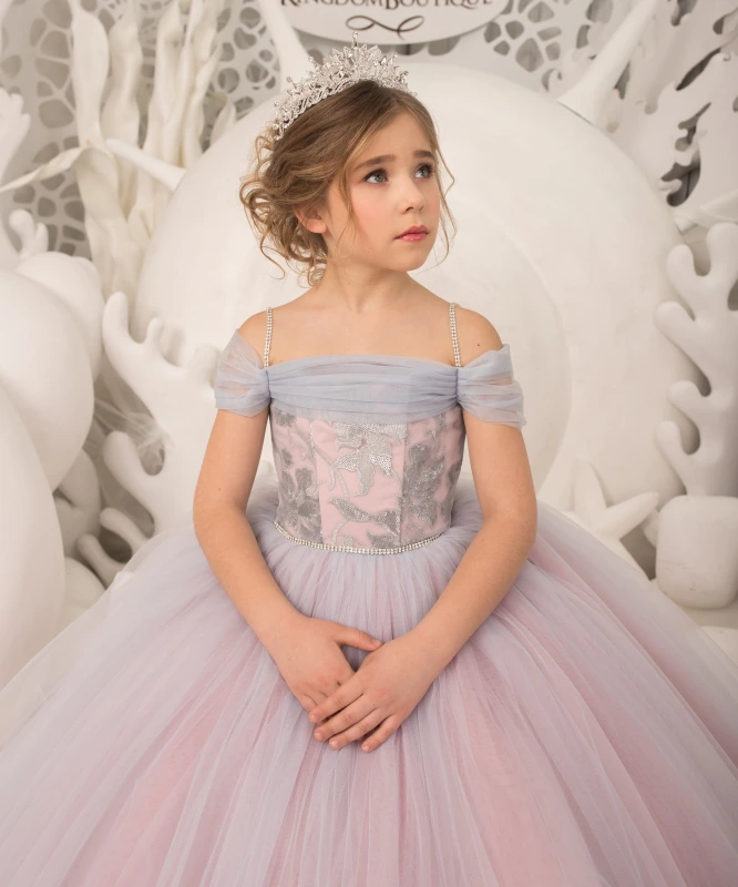 Lavender Tulle Flower Girl Dress Pageant Dress