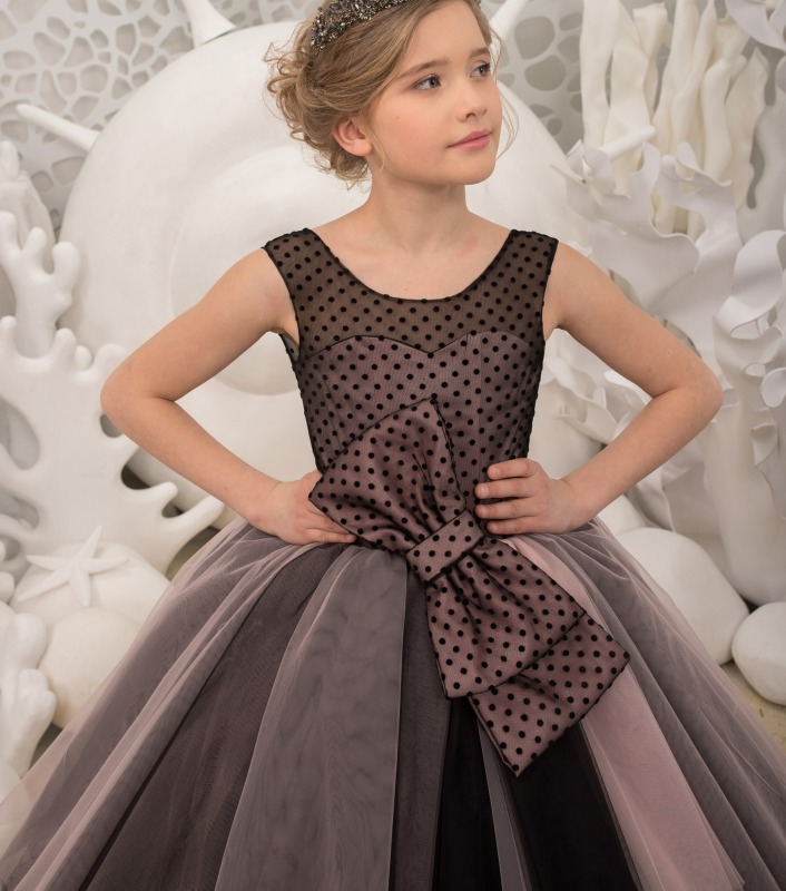 Black Tulle Flower Girl Dress Pageant Dress