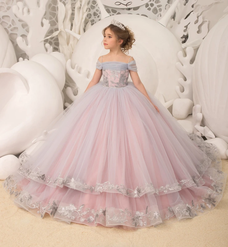 Lavender Tulle Flower Girl Dress Pageant Dress