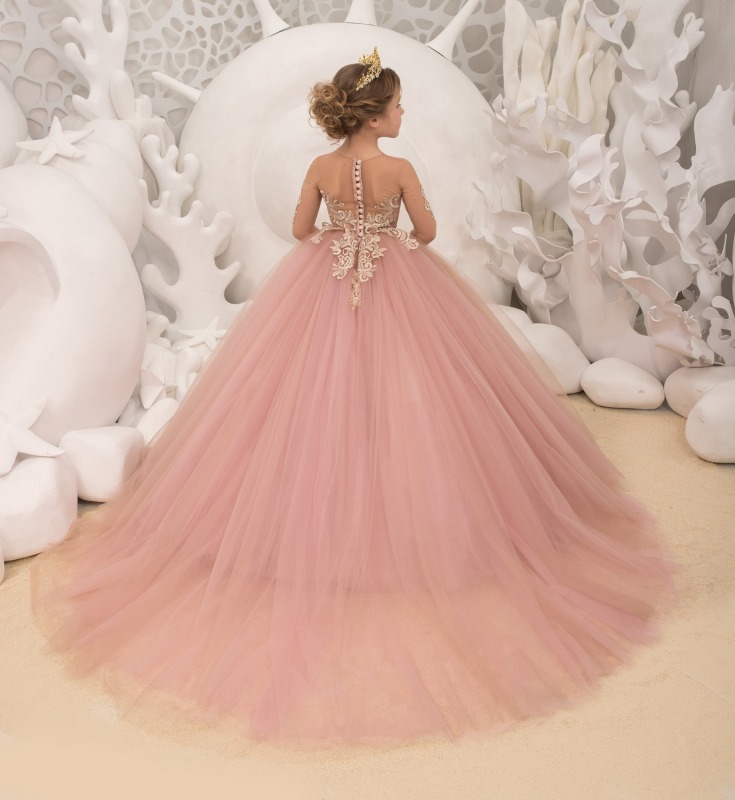 Pink Tulle Flower Girl Dress Pageant Dress