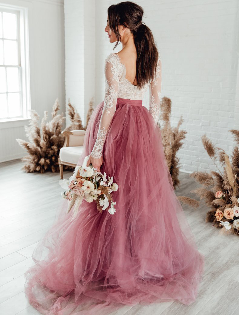 Mauve Cherry Tulle Skirt main image 0