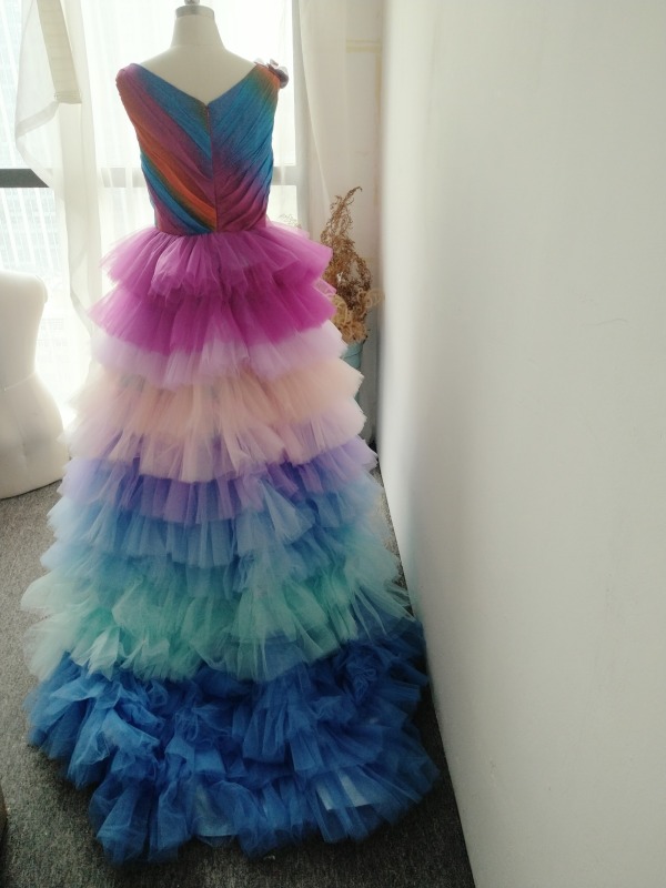 Rainbow Full Length Tulle Bridal Skirt Women Skirt