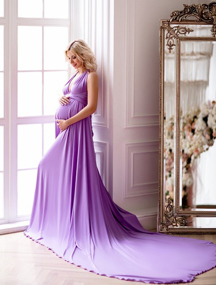 Purple  Maternity Sexy Prom Dress Bridesmaid Dress