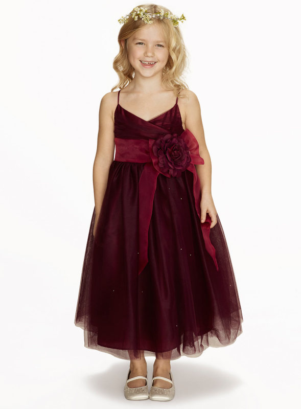 Tulle Flower Girl Dress Tea Length Flower Girl Dress