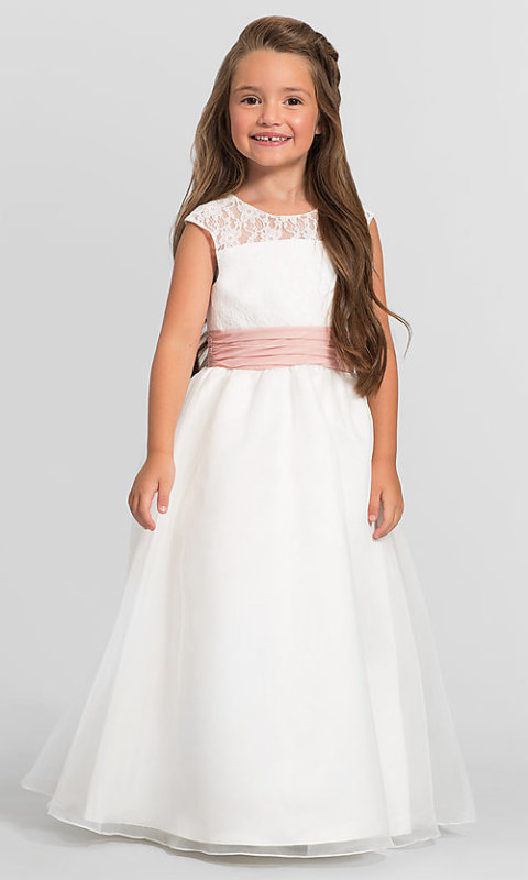 Ivory Lace Full Length Flower Girl Dress