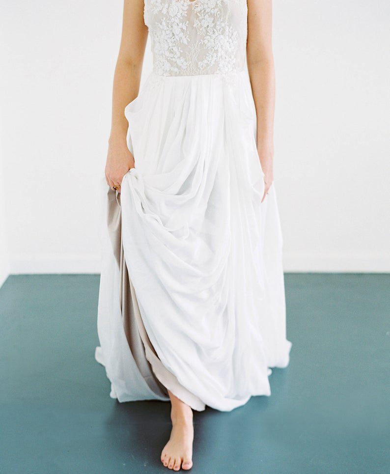 Ivory Lace Vback Sexy Bridal Gown Wedding Dress