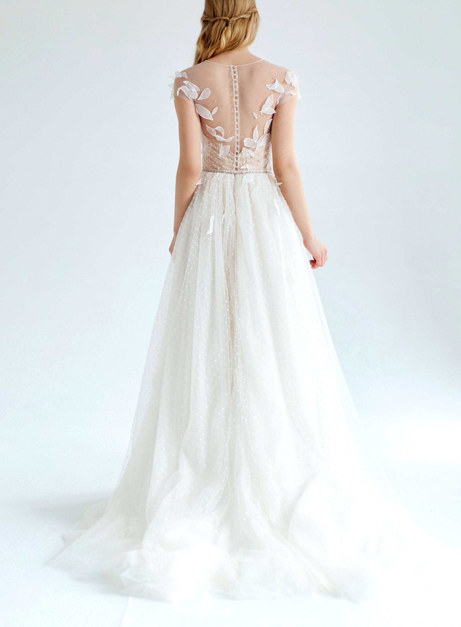 Ivory Polka Dots Sexy  Bridal Gown Wedding Dress