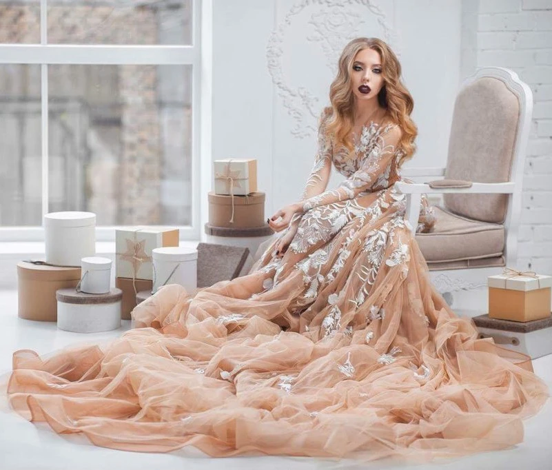 Dark Champagne Wedding Dress
