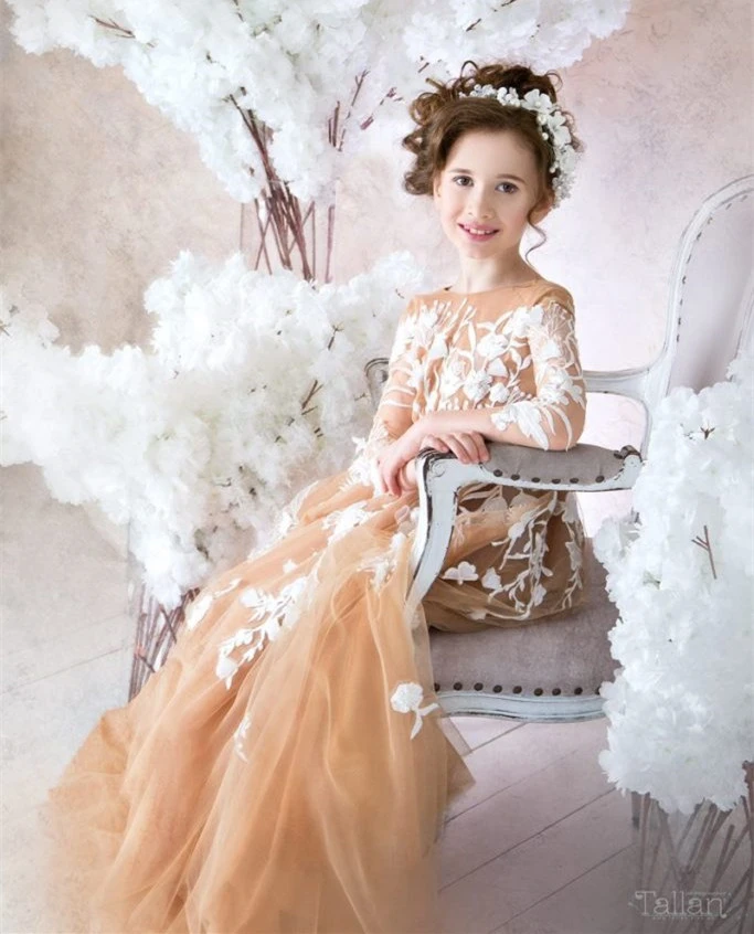 sachin and babi light blue dress Champagne Gold Baby Girl Dresses