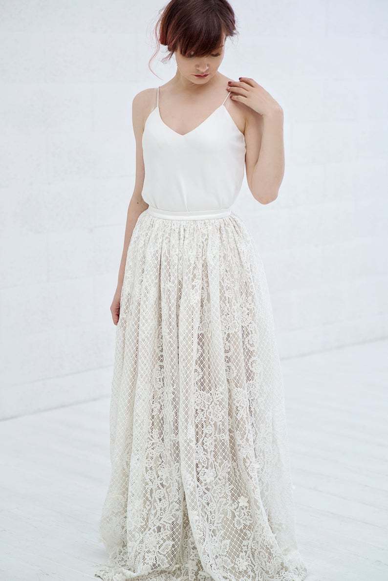 2 Pieces Short Train Prom Dress Bridesmaid Dress Wedding Skirt