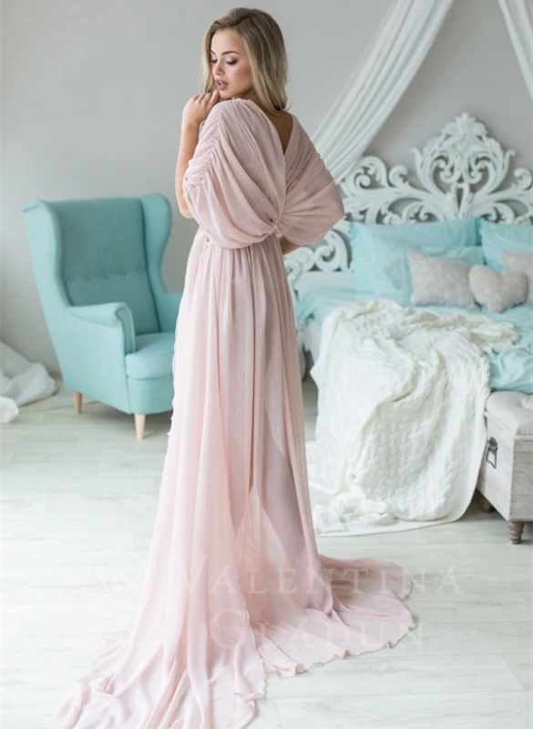 Pink Chiffon Bridal Robe Bridal Sleepingwear