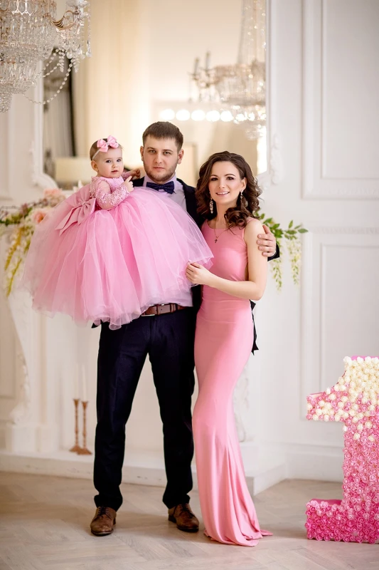 Lace Tulle Mother And Kids Dress Prom Dress