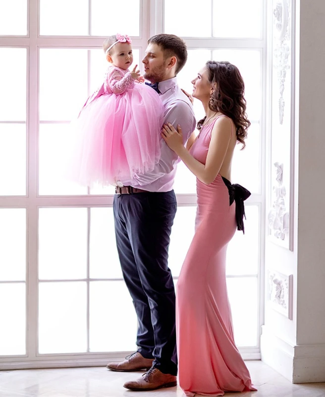 Lace Tulle Mother And Kids Dress Prom Dress