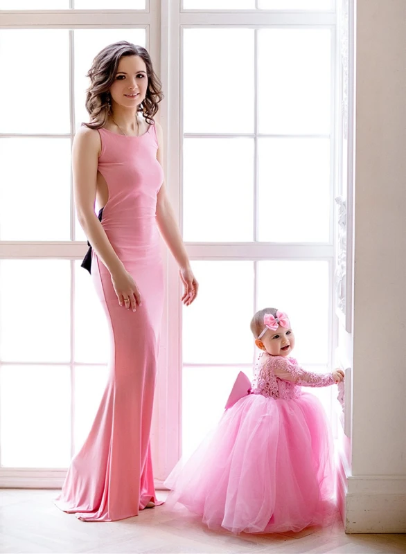 Lace Tulle Mother And Kids Dress Prom Dress