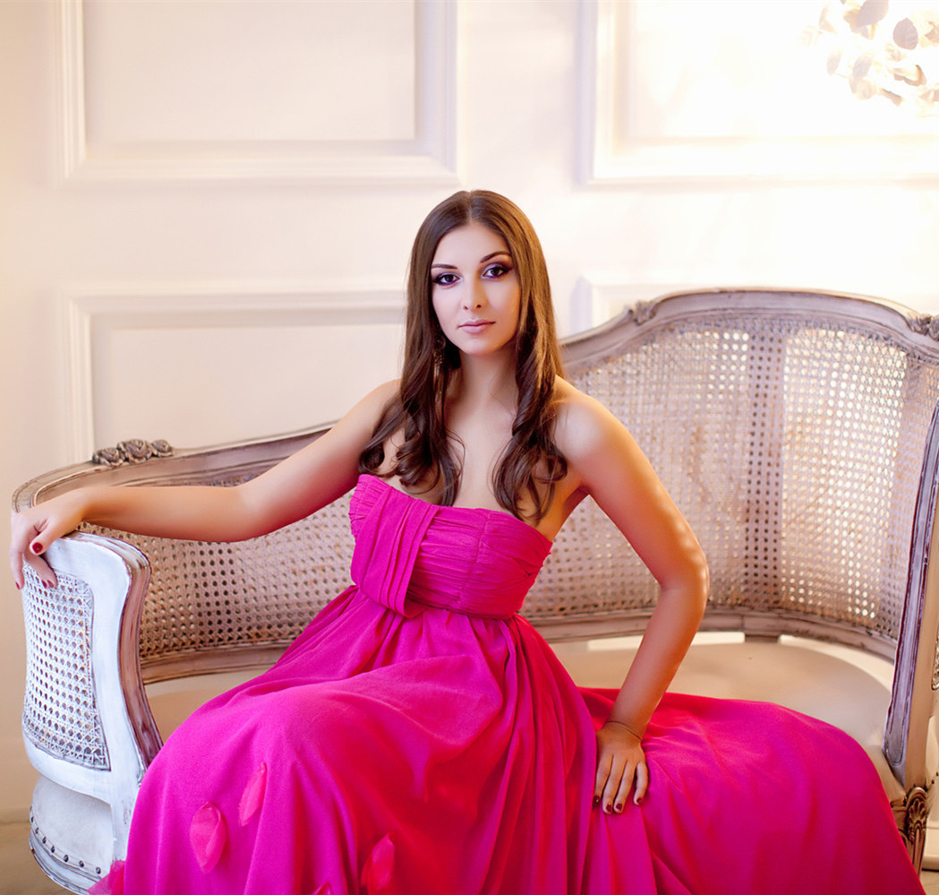 Rose Pink Chiffon Long Train Prom Dress Wedding Dress
