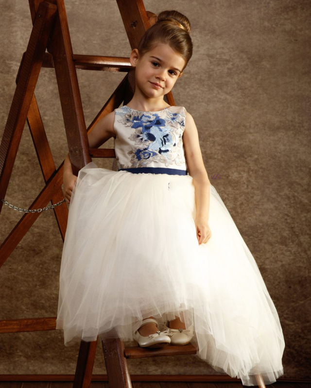 Ivory Tulle Fuffle Girls Pageant Dress Flower Girl Dress