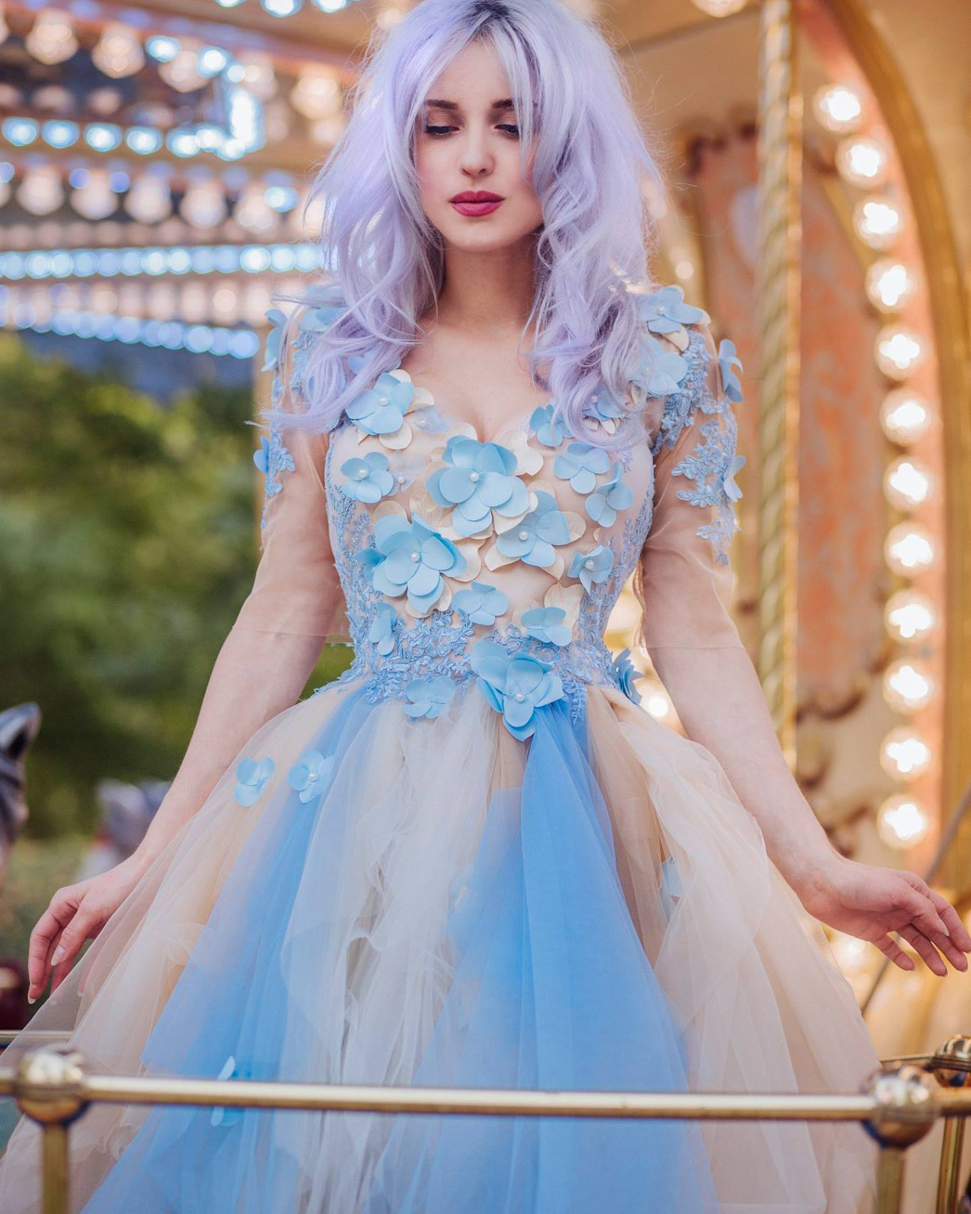 Lace Tulle Knee Length Prom Dress Special Occasion Dress