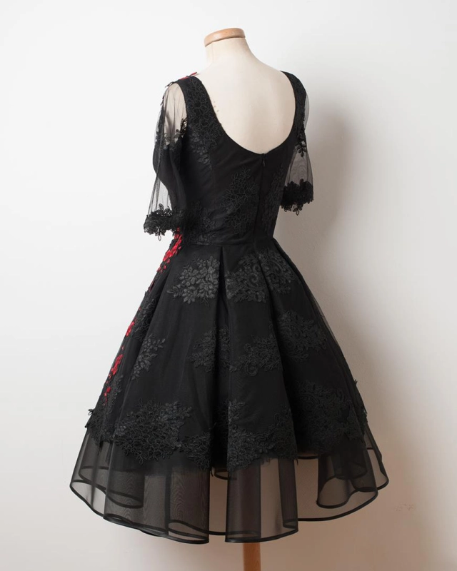 Black Wedding Dress Lace Tulle Prom Dress Special Occasion Dress