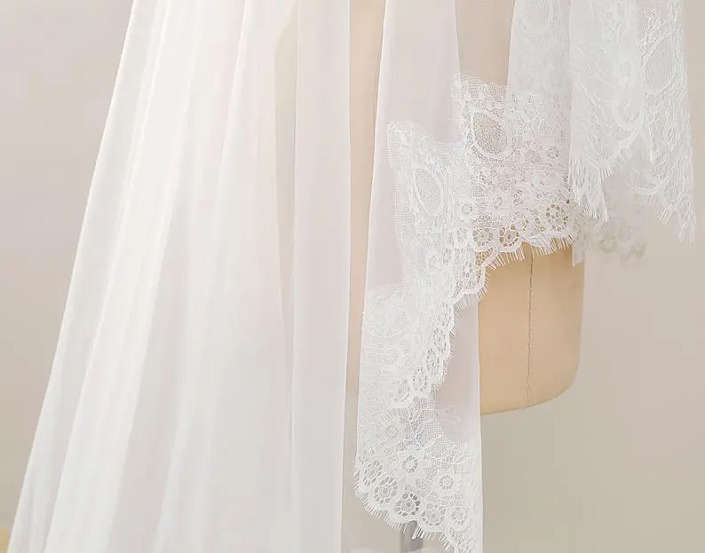 Classic Cathedral Wedding Veil Lace Bridal Veil