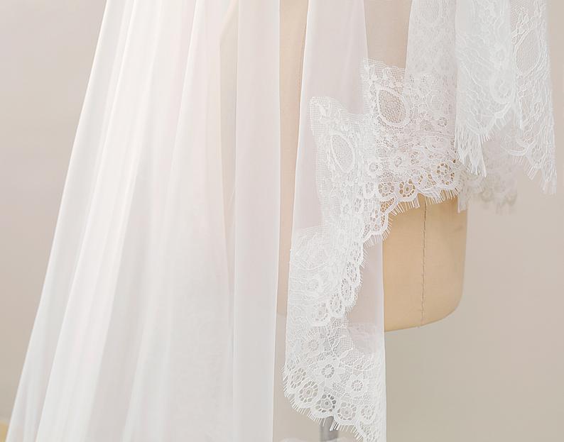 Classic Cathedral Wedding Veil Lace Bridal Veil