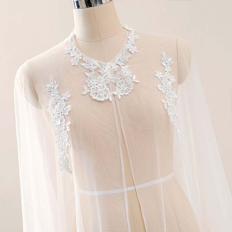 Bespoke Lace Wedding Cape Celestial Bridal Capelet