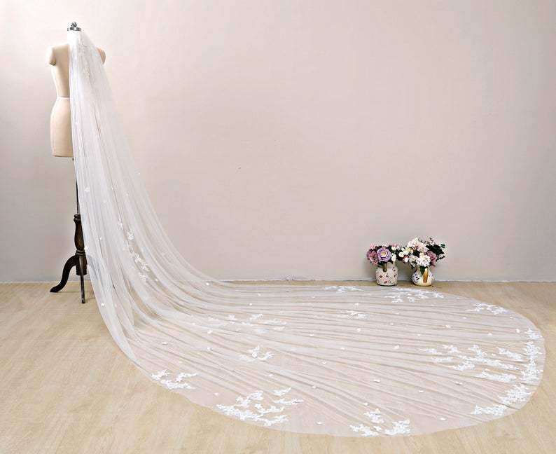 Vintage Lace Wedding Veil Cathedral Wedding Veil