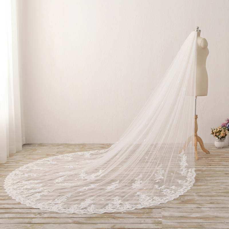 Lace Wedding Veil Ivory Lace Bridal Cathedral Veil