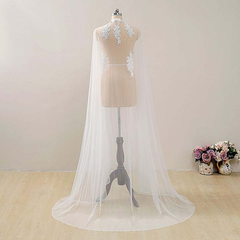 Bespoke Lace Wedding Cape Celestial Bridal Capelet