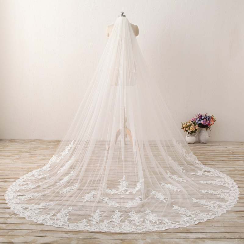 Lace Wedding Veil Ivory Lace Bridal Cathedral Veil