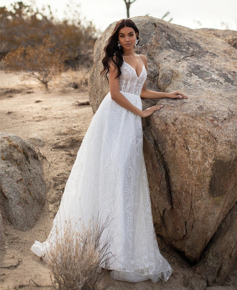 Ivory Lace Tulle Wedding Dress Bridal Gown
