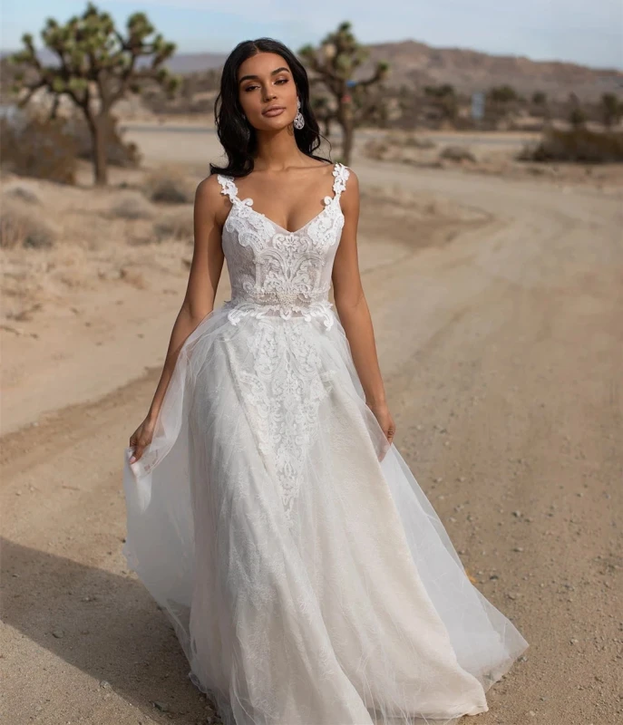 Ivory Lace Tulle Wedding Dress Bridal Gown