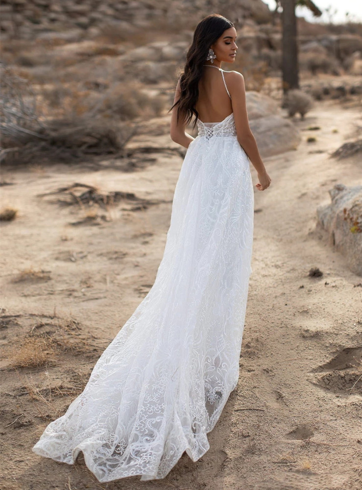 Ivory Lace Tulle Wedding Dress Bridal Gown