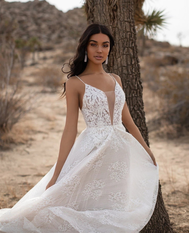 Ivory Lace Tulle Wedding Dress Bridal Gown