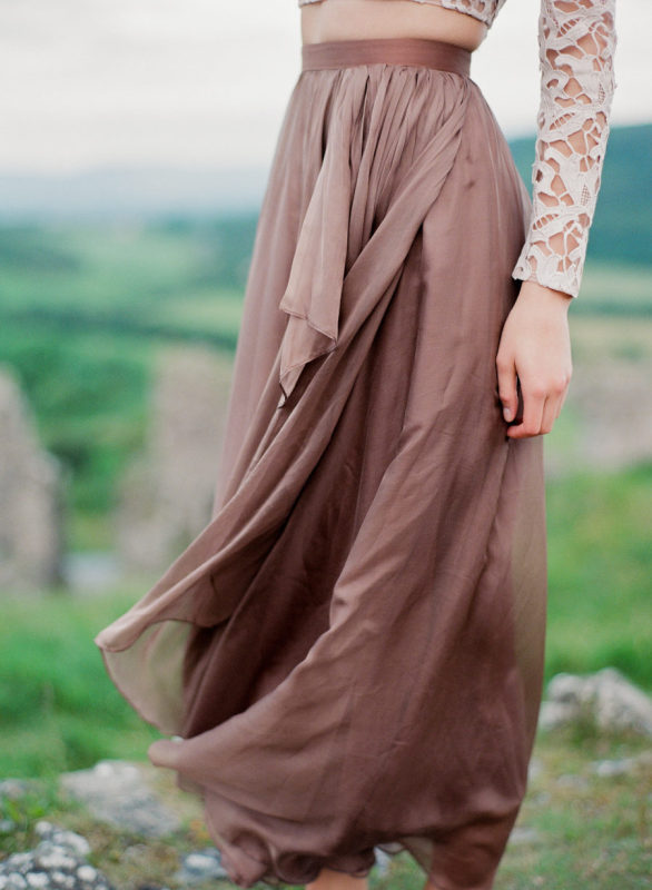 Brown/Coffee Chiffon Maxi Skirt Silk Chiffon Skirt