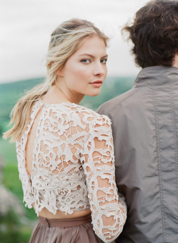 Ivory Lace Long Sleeve Wedding Top Bridal Women Tops