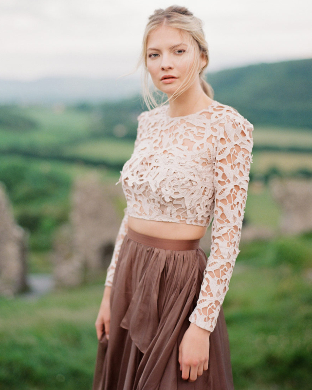 Brown/Coffee Chiffon Maxi Skirt Silk Chiffon Skirt