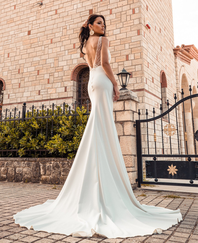 Lace Satin Mermaid Wedding Dress Bridal Gown