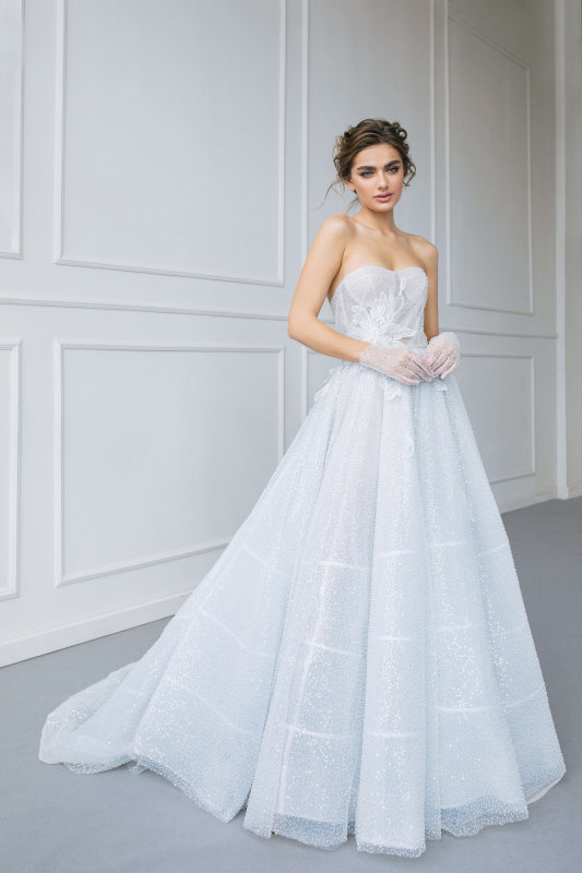 Ivory Sequin Tulle Wedding Dress Bridal Gown