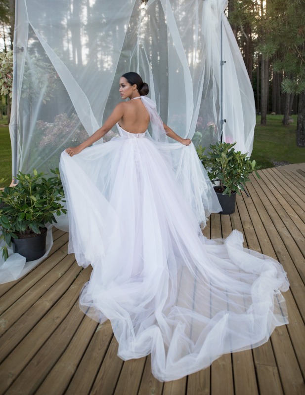 Lavender Lace Tulle Wedding Dress Bridal Gown