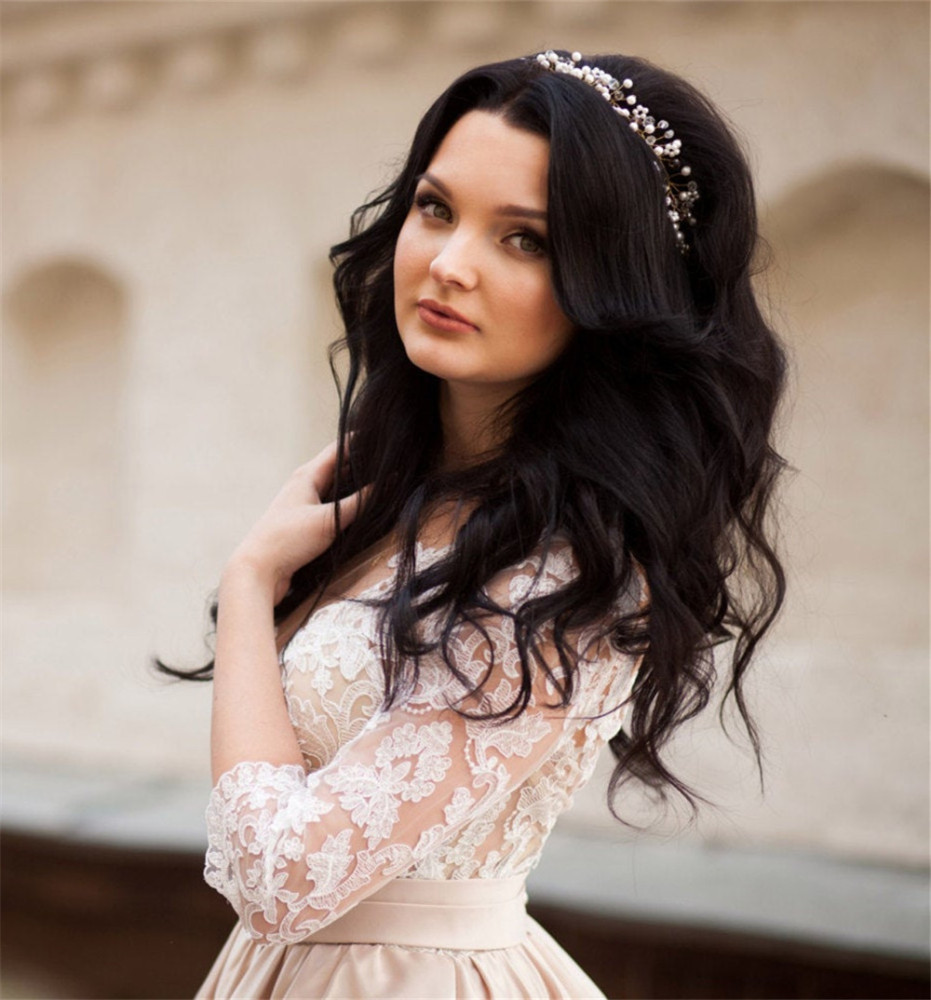 Lace Satin Short Train Wedding Dress Bridal Gown