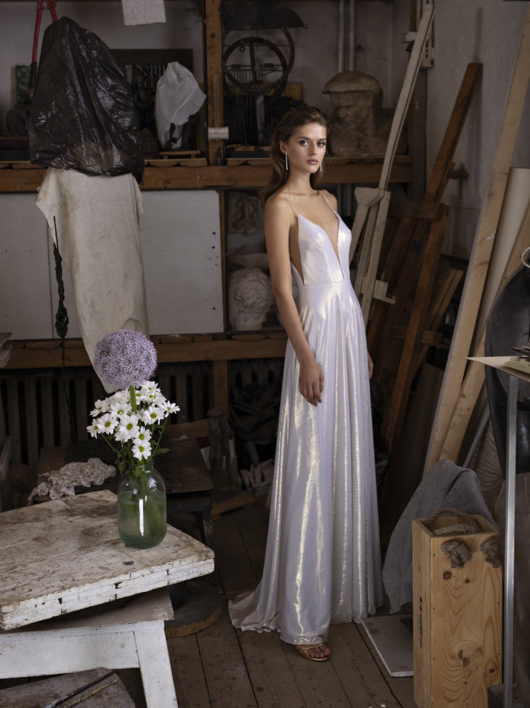 2 Pieces Ivory Sequin Tulle Wedding Dress Bridal Gown